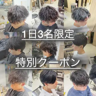 ショート パーマ メンズ SENA 再現性 パーマと縮毛矯正のヘアスタイル