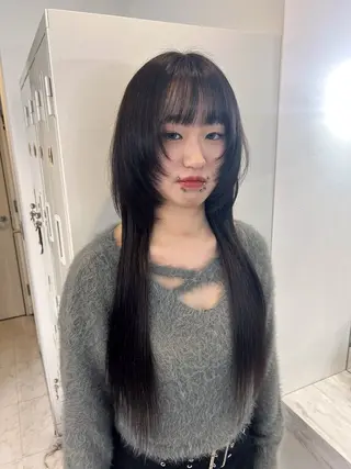 ロング カラー ✨縮毛矯正✖︎顔周り レイヤー✨ナカムラのヘアスタイル