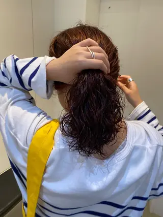 ミディアム パーマ 砂原 ひよりのヘアスタイル