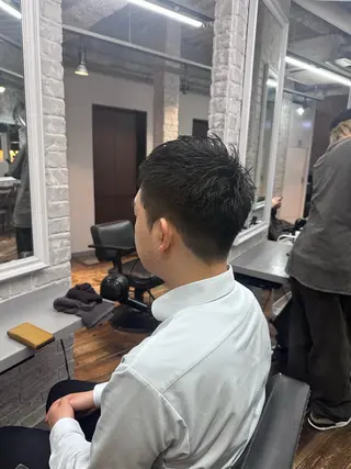 ショート メンズ 🩵つなぎショート✨ パーマスタイル みくのヘアスタイル