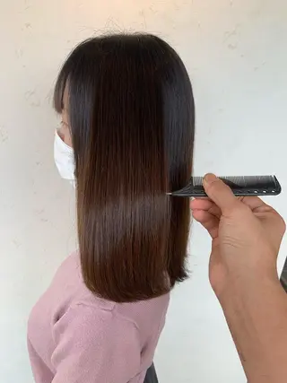 ロング 髪質改善 髪質改善カラーのヘアスタイル