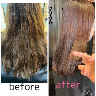 ミディアム カラー パーマ ヘアアレンジ メンズ キッズ ネイル マツエク・マツパ アイブロウ 久木原 ゆりのヘアスタイル