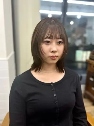 ミディアム カラー パーマ ヘアアレンジ メンズ キッズ 骨格レイヤーカット 🌿美髪縮毛矯正のヘアスタイル