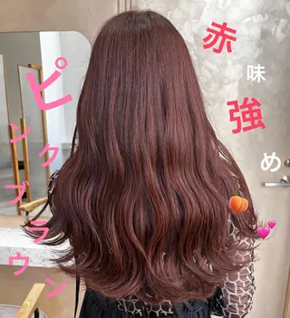 セミロング カラー ヘアアレンジ 🥀暖色韓国ヘア💕 保科侑花のヘアスタイル