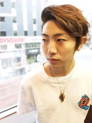 ミディアム カラー パーマ メンズ ヒロ銀座御徒町店長 孫田航平のヘアスタイル