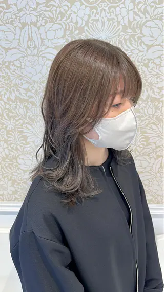 セミロング カラー 髪質改善カラー💎 オオネヨシナリのヘアスタイル