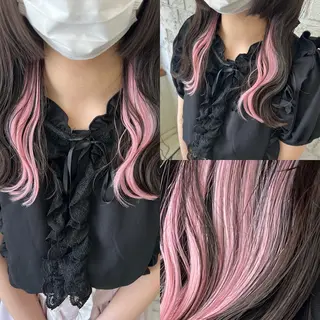 セミロング エクステ＆艶カラー 🎀YURINA🎀のヘアスタイル