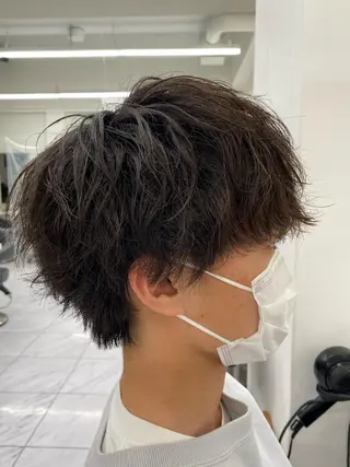 セミロング パーマ ヘアアレンジ メンズ メンズ特化 水口湧太のヘアスタイル