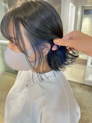 ミディアム カラー ヘアアレンジ メンズ キッズ ネイル マツエク・マツパ 透明感カラー🤎 ゆりのヘアスタイル