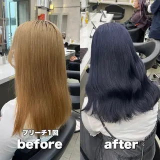 ロング 寒色/ベージュヘア ブリーチありMiOのヘアスタイル