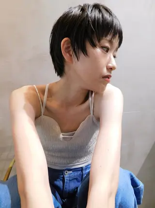 ショート カラー 平尾/高宮/艶カラー /ハイライト/綜一郎のヘアスタイル