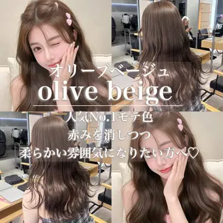 セミロング カラー ヘアアレンジ ベージュ/グレージュ 🧸あやか/表参道のヘアスタイル