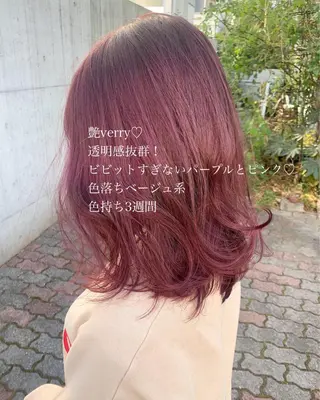カラー ラベンダー/レイヤー スタイル🤎mamiのヘアスタイル