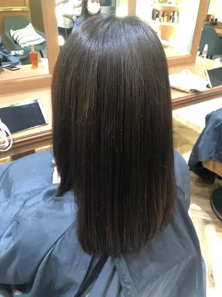 ミディアム 縮毛矯正 髪質改善 韓国風レイヤー 吉田のヘアスタイル