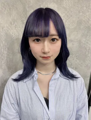 ミディアム カラー ヘアアレンジ 韓国レイヤーカット/ 儚げカラーチナツのヘアスタイル