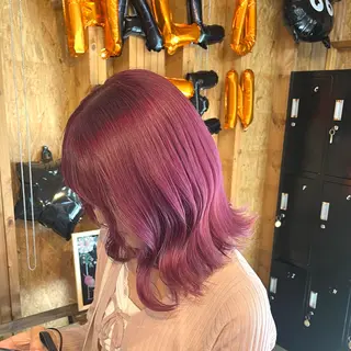 カラー まろみ暖色×ボブ ×chia🕯のヘアスタイル