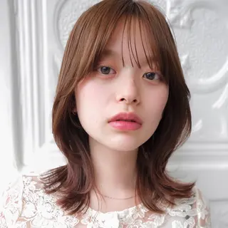 ミディアム 似合わせ/ベージュ /レイヤー/りほ🤍のヘアスタイル