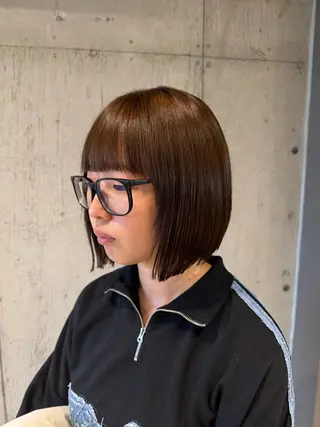 ミディアム カラー ヘアアレンジ ボブ×艶カラー 特化・リクト💥のヘアスタイル