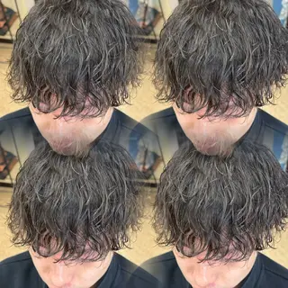 ミディアム メンズ 焼津メンズパーマ特化 大石雄生のヘアスタイル