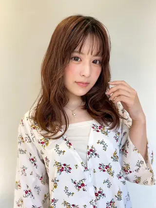 ロング カラー パーマ 似合わせ✨透明感🫧 佐藤優斗のヘアスタイル