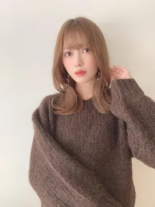 ミディアム カラー なりたいが叶う ながしまじゅんきのヘアスタイル