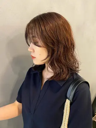 ミディアム パーマ 砂原 ひよりのヘアスタイル