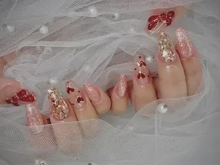 ネイル I-nailロング /ワンホン/キラキラのネイルデザイン