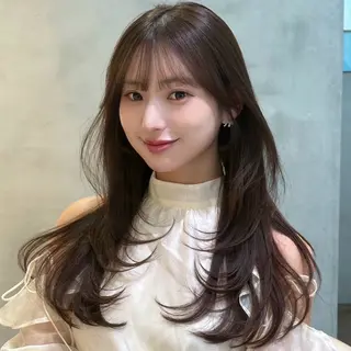 ロング ボブ/レイヤー/ 縮毛矯正/ 渡邊莉玖のヘアスタイル