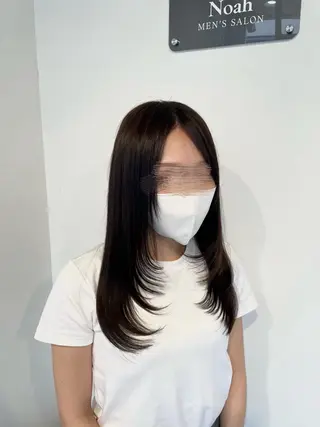 ロング レイヤー🩵オリーブ /透明感/Miuのヘアスタイル