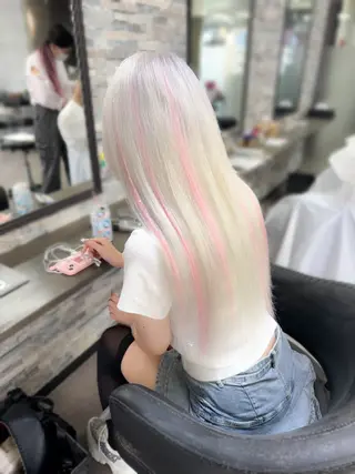 ロング カラー ハイトーンエクステ 🎩カズキ🎩のヘアスタイル