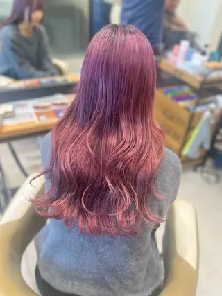 ロング ブリーチなしWカラー 暖色カラー/mayuのヘアスタイル
