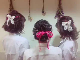 ミディアム ヘアアレンジ 🪐脱白髪染め 🪐松尾菜々美のヘアスタイル