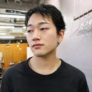 パーマ メンズ 藤川迅 曲がる縮毛矯正のヘアスタイル