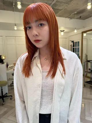 カラー ブリーチカラー🎀 韓国風/寺門美優のヘアスタイル