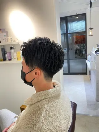 ショート メンズ 縮毛矯正とレイヤー カット/杉村凜汰郎のヘアスタイル