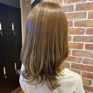 セミロング カラー 透明感カラー/韓国 ヘア🩶yuri🩵のヘアスタイル