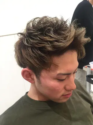 ショート カラー パーマ メンズ Vir by browのヘアスタイル