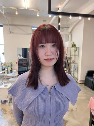 ミディアム カラー ミタニ ナギサのヘアスタイル