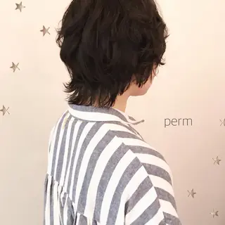 ショート パーマ 市川 千夏のヘアスタイル