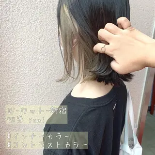 ショート カラー ヘアアレンジ キッズ ネイル マツエク・マツパ 新宿駅近♡友達とOK 🦋W -ワット -のヘアスタイル