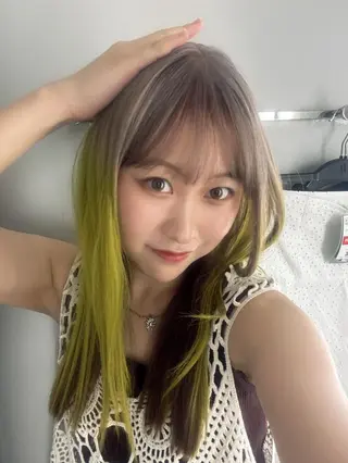 セミロング カラー 💖艶ハイトーン髪質 改善💖ケンシンのヘアスタイル