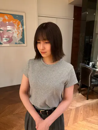 ミディアム SARA山口caz カット/パーマのヘアスタイル