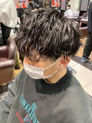 ショート パーマ メンズ 酸スト/フェザー パーマ/三谷海斗のヘアスタイル