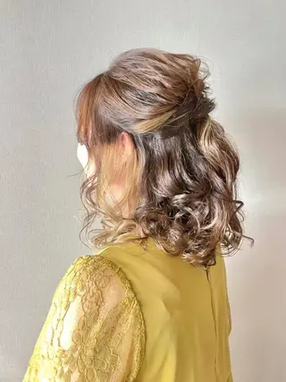 ミディアム カラー パーマ ヘアアレンジ 髪質改善✧︎カラー 💎AIM【アイム】のヘアスタイル