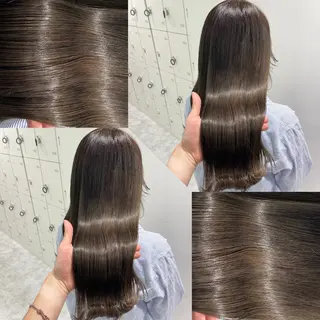 ミディアム カラー ヘアアレンジ 韓国風ベージュ🤎 赤みなし🌿横浜🤎のヘアスタイル