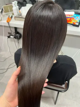 ロング カラー ハイトーン&髪質改善 &韓国エクステ🤎のヘアスタイル