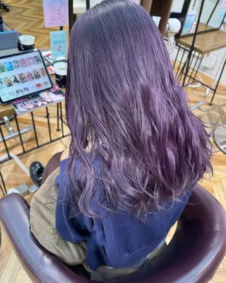 ロング カラー パーマ ヘアアレンジ ハイトーン特化🤍 浦住のヘアスタイル