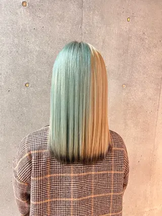 セミロング カラー 青木 健志郎のヘアスタイル