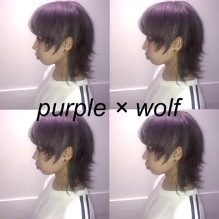 ミディアム カラー ウルフカット ハッシュカット/七海のヘアスタイル