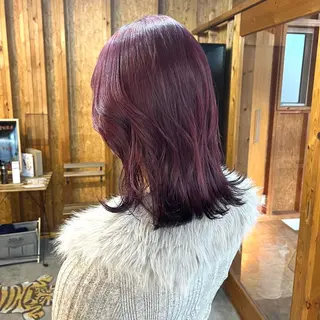 カラー まろみ暖色×ボブ ×chia🕯のヘアスタイル